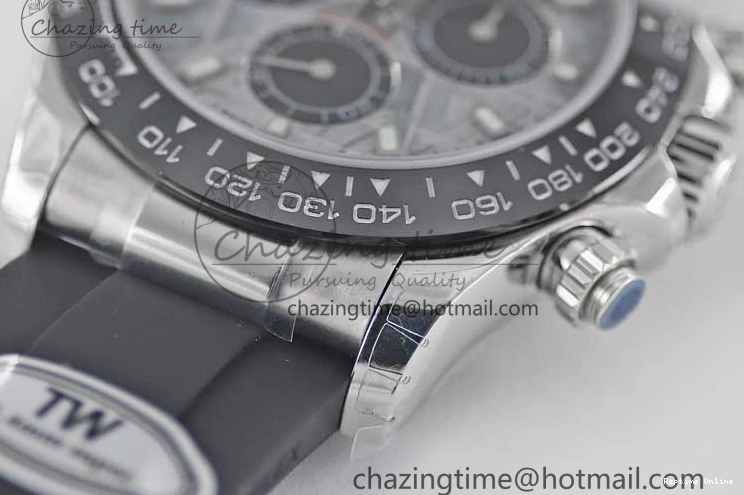 0509 WeatherProof Daytona 116519 SS TWF 1:1 Best Edition 904L Steel Gray Meteorite Black Dial on Oysterflex Strap A 2410